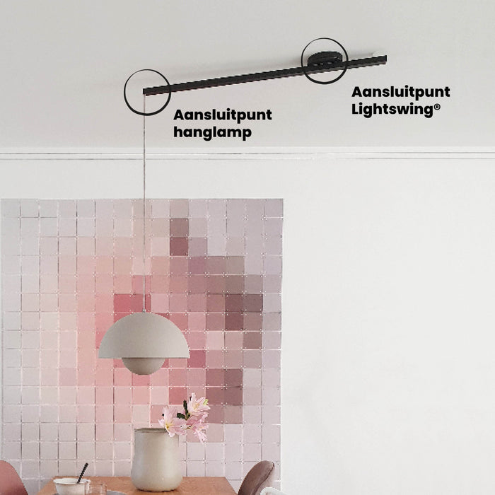 Lightswing® Single Ophangsysteem voor één Hanglamp - Mat zwart 110cm