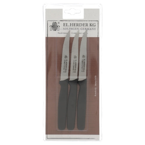 El Herder - Herder Steakmessen, Set van 3 Stuks, RVS, Zwart - El Herde