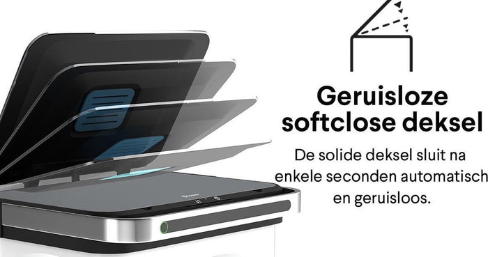 Homra DEXER prullenbak met sensor - 60L - 4 vakken - Wit