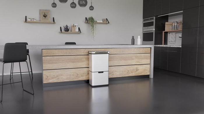 Homra DEXER prullenbak met sensor - 60L - 4 vakken - Wit