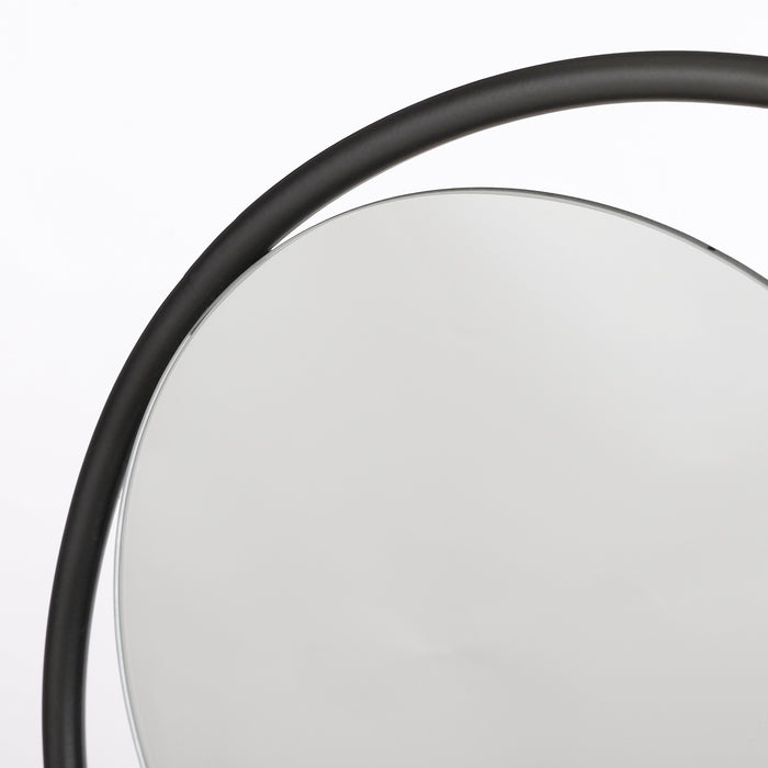 Mica Decorations Phoenix Wandspiegel - B11 x Ø39 cm - Metaal - Zwart