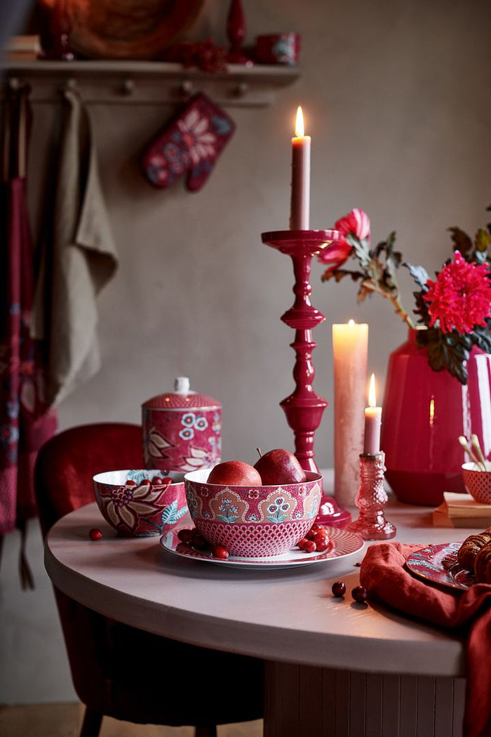 Pip Studio Flower Festival Voorraadpot - Donkerroze - 1.5ltr