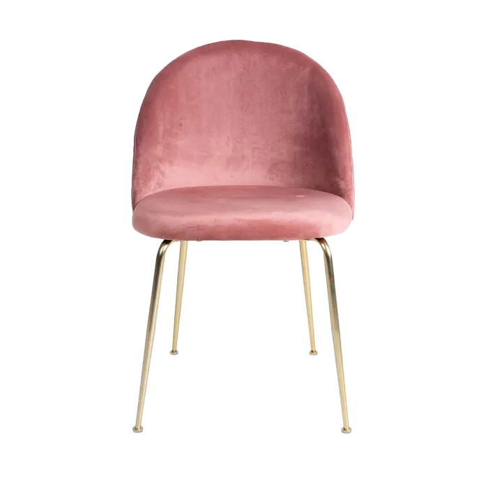 Artichok Aniek Eetkamerstoel Velvet Roze - Gouden Poten