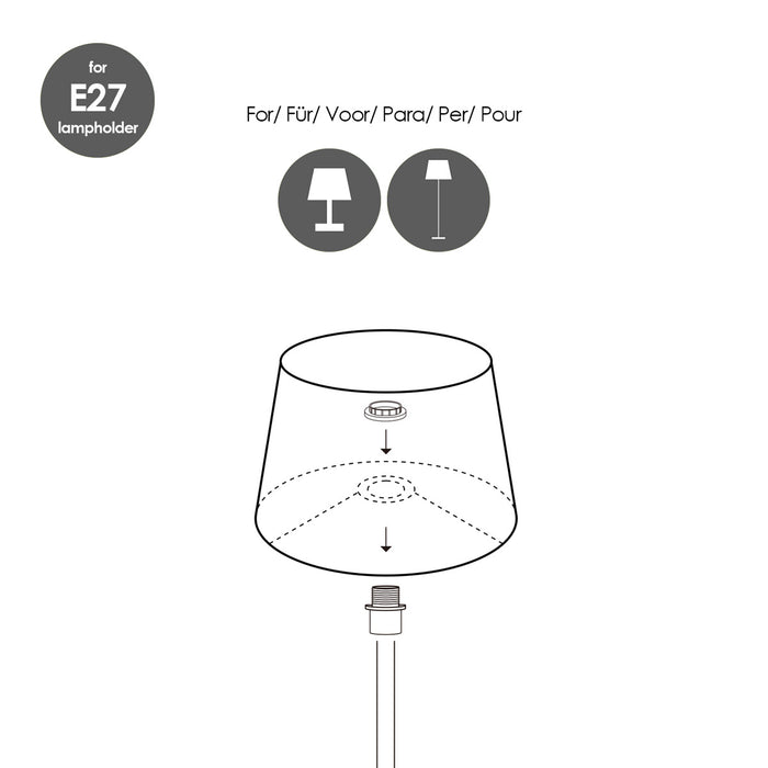 Home Sweet Home Lampenkap Largo rond taupe - B:20xD:20xH:13cm