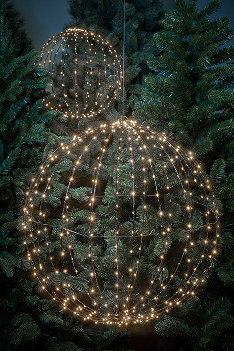 Luca Lighting Kerstverlichting Bal met Witte LED - Ø40 cm - Zilver