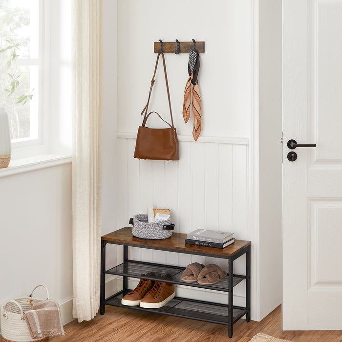 ACAZA Wandkapstok Vintage bruin