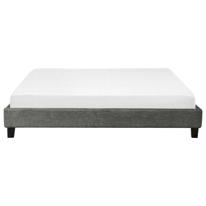 Beliani - ROANNE - Tweepersoonsbed - Grijs - 180 x 200 cm - Polyester