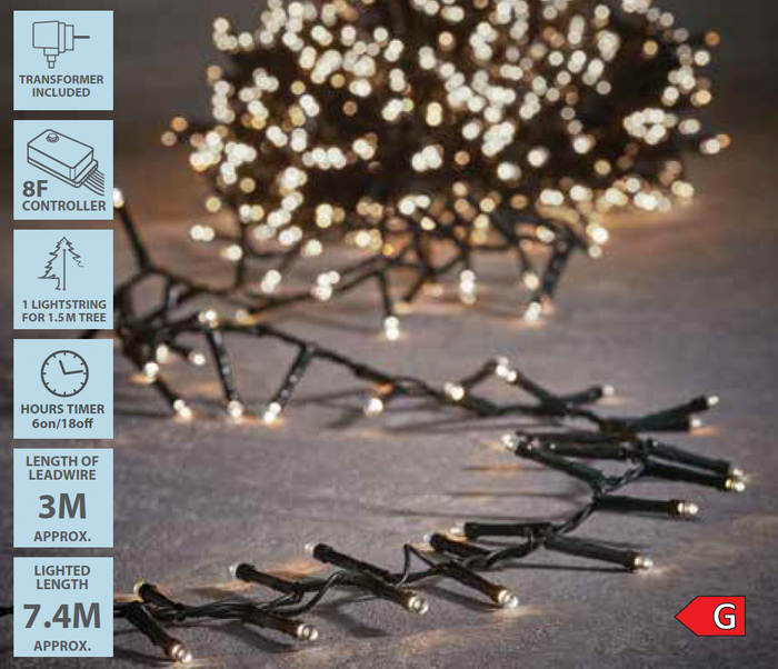 Luca Lighting Kerstboomverlichting - 370 LED - L740 cm - Klassiek Wit