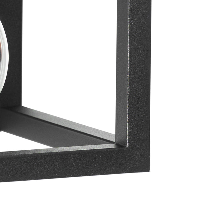 QAZQA Industriële wandlamp zwart met rek - Cage Rack