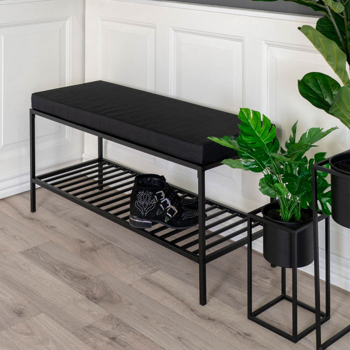 Artichok Karen houten bankje zwart - 100 x 36 cm