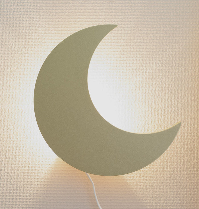 Houten wandlamp kinderkamer | Maan - goud