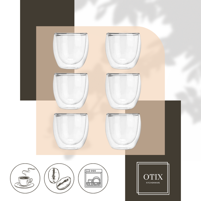 OTIX Dubbelwandige koffieglazen Theeglazen Koffiekopjes Koffietasse...