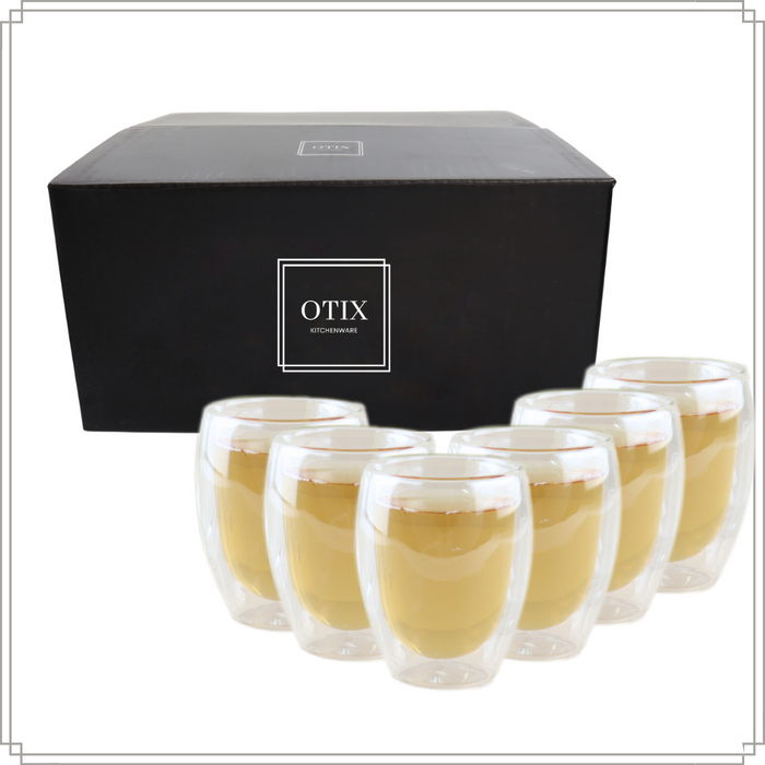 OTIX Dubbelwandige koffieglazen Theeglazen Koffietassen Koffiekopje...
