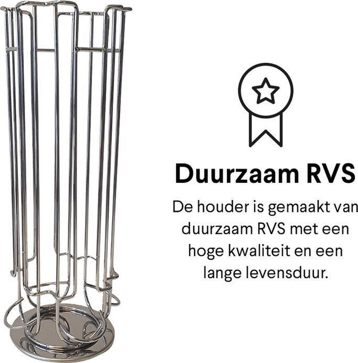 Zindoo capsulehouder - 24 cups - Zilver