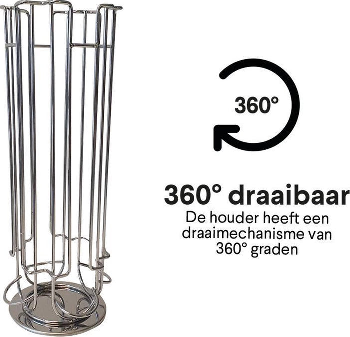 Zindoo capsulehouder - 24 cups - Zilver
