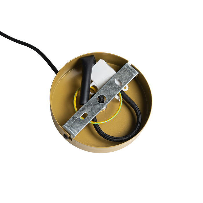 QAZQA Art deco hanglamp goud met amber glas 30 cm - Kevin