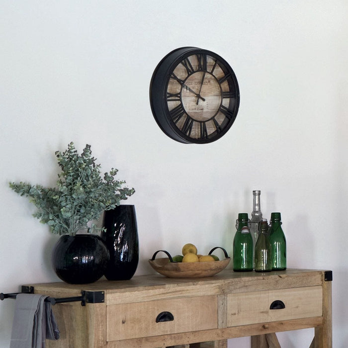 Atmosphera - Vintage wandklok bruin - Diameter 50 cm