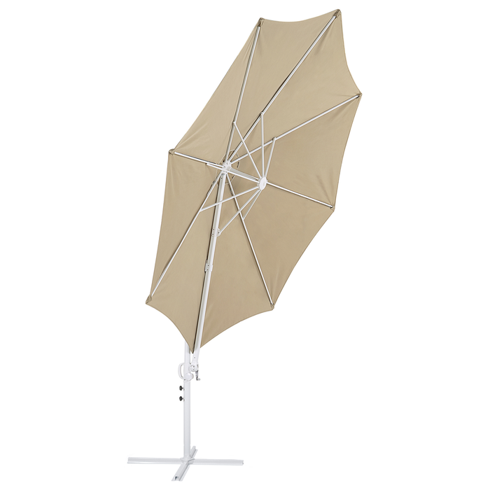 Beliani - SAVONA II - Zweefparasol - Taupe|Wit - Polyester