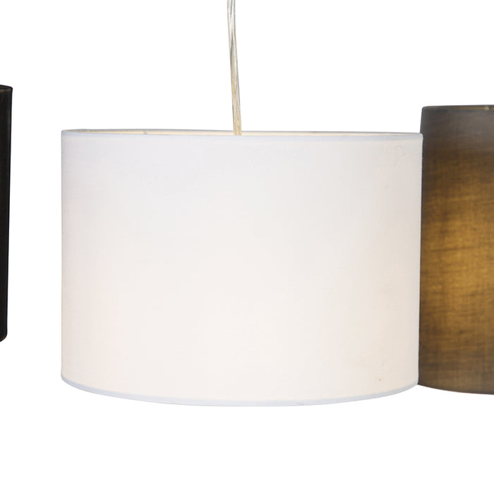 QAZQA Landelijke hanglamp staal 5-lichts - Hermina