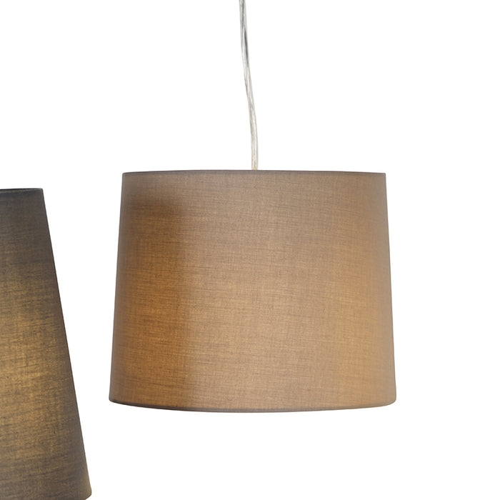 QAZQA Landelijke hanglamp staal 5-lichts - Hermina