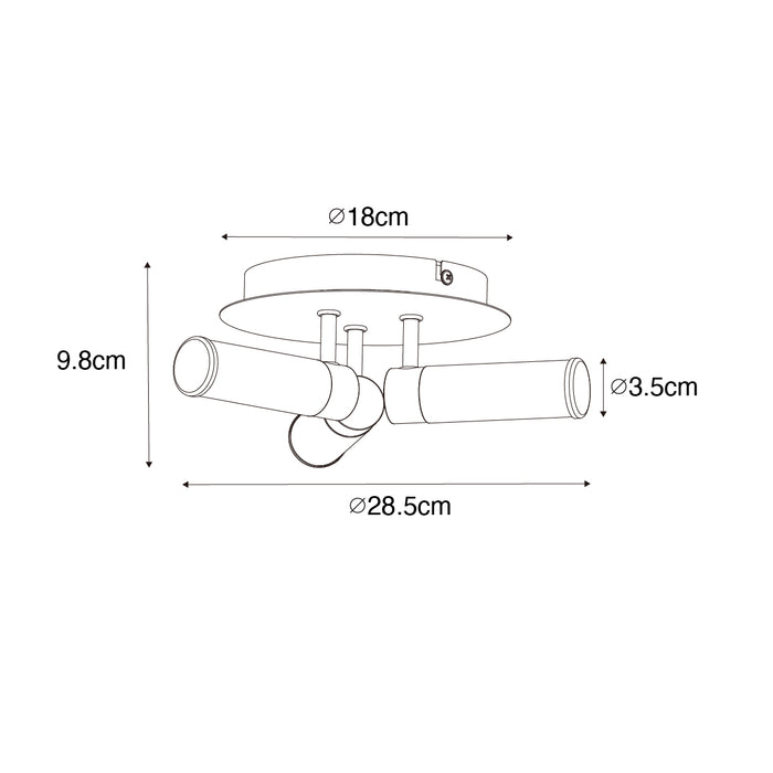 QAZQA Moderne badkamer plafondlamp chroom 3-lichts IP44 - Bath