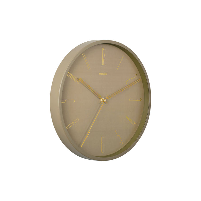 Karlsson - Wall clock Belle Numbers metal moss green