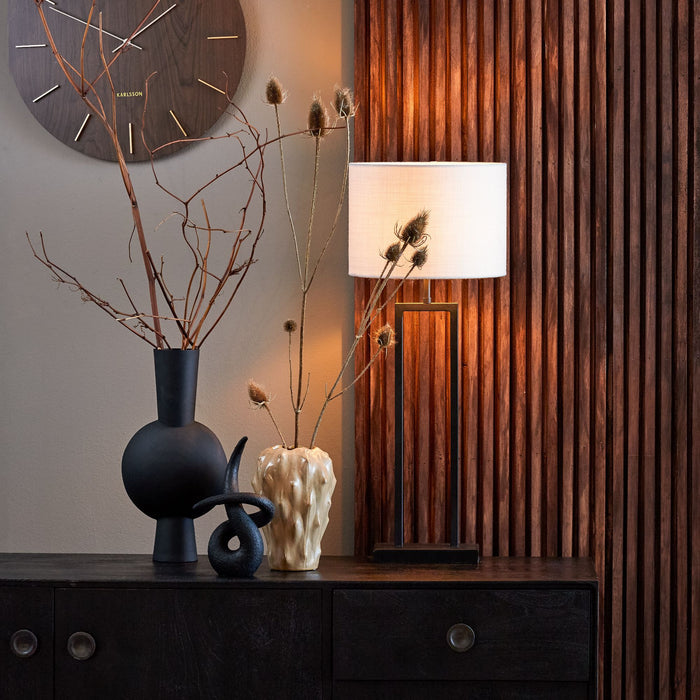 Light & Living Tafellamp Lutika|Livigno - Zwart|Eiwit - Ø30x67cm