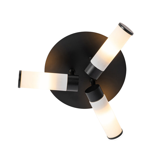 QAZQA Moderne badkamer plafondlamp zwart 3-lichts IP44 - Bath