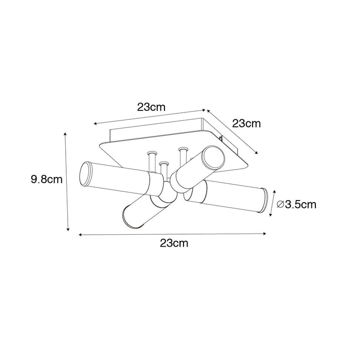 QAZQA Moderne badkamer plafondlamp wit 4-lichts IP44 - Bath