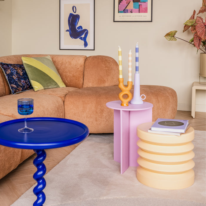 HKliving Stoneware Bijzettafel Ø 38 cm - Cream