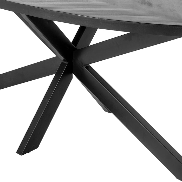 Giga Meubel - Eettafel Ovaal - Zwart - Visgraat - 200cm - Tafel Max