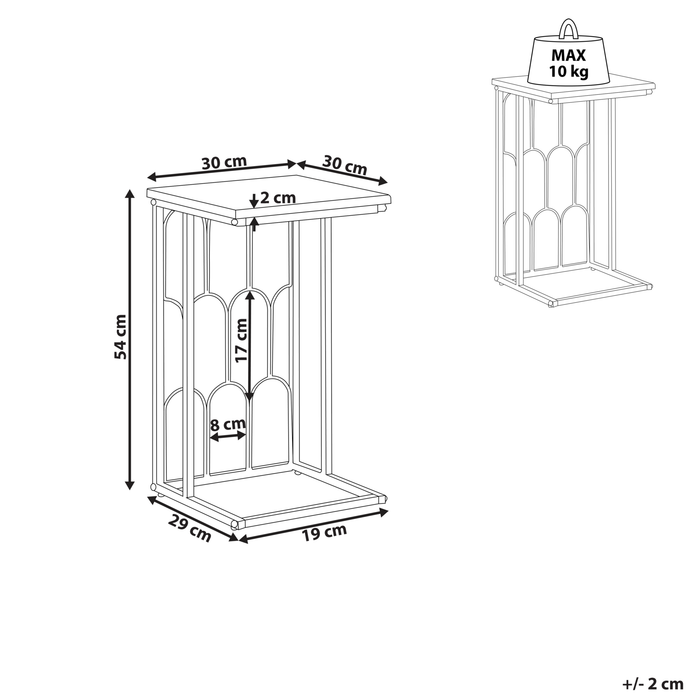 Beliani - PANDALE - Bijzettafel - Wit - IJzer