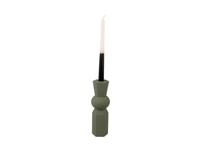 present time - Candle holder Geo King polyresin jungle green