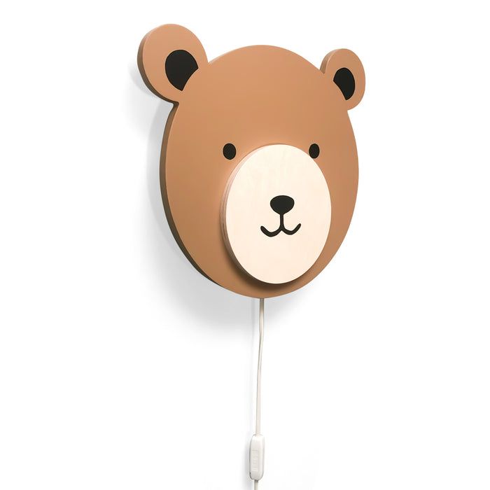 Houten wandlamp kinderkamer | Teddy - spiced honey