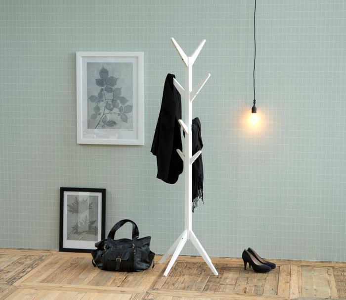 Hioshop Ascend - Kledingrek Kapstok staand - Wit.