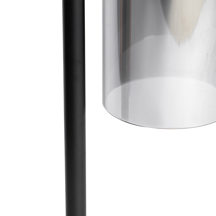 QAZQA Moderne tafellamp zwart met smoke glas - Stavelot