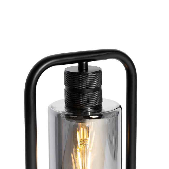 QAZQA Moderne tafellamp zwart met smoke glas - Stavelot