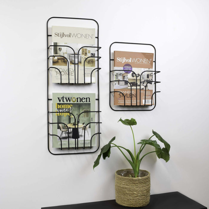 LOFT42 Rowan Large Tijdschriftenrek - Zwart - Metaal