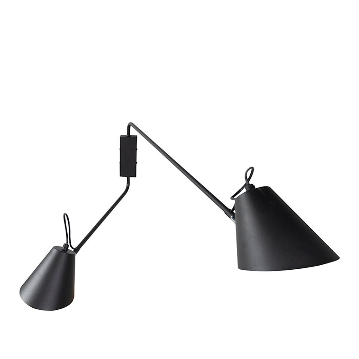 QAZQA Smart wandlamp zwart 2-lichts verstelbaar incl. Wifi A60 - Lune