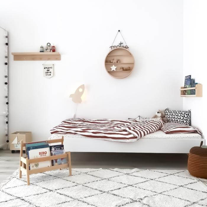 Houten wandlamp kinderkamer | Raket - blank