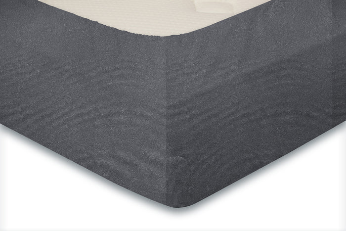 LINNICK Badstof Velours Topper Hoeslaken anthracite 1 persoons