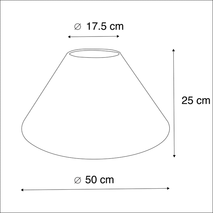 QAZQA Lampenkap rond extra schuin velours - Oranje - - D 500mm