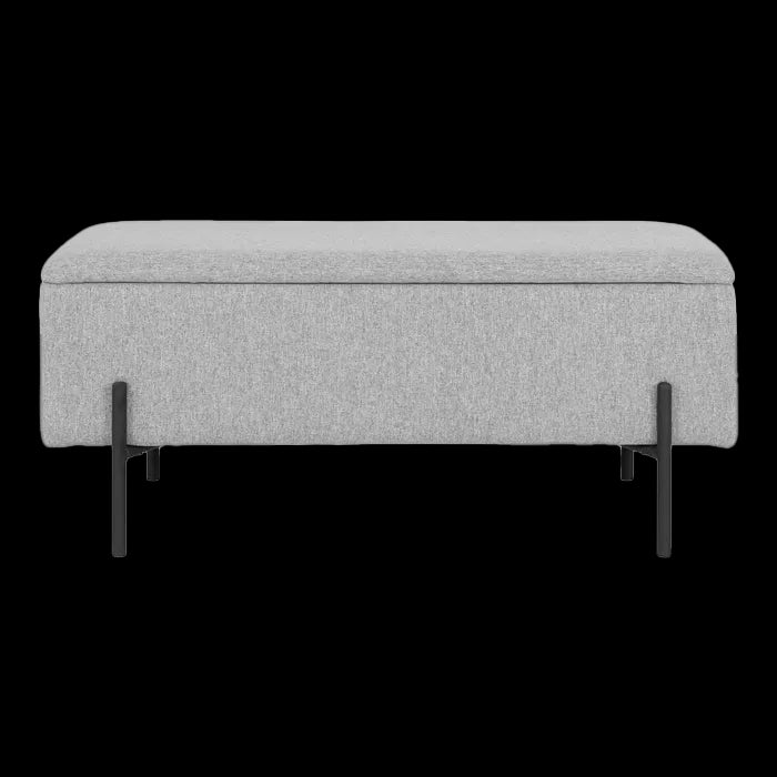 Artichok Marlou gestoffeerd bankje met opbergruimte lichtgrijs - 95 x