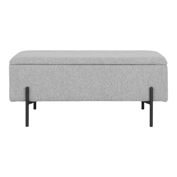 Artichok Marlou gestoffeerd bankje met opbergruimte lichtgrijs - 95 x