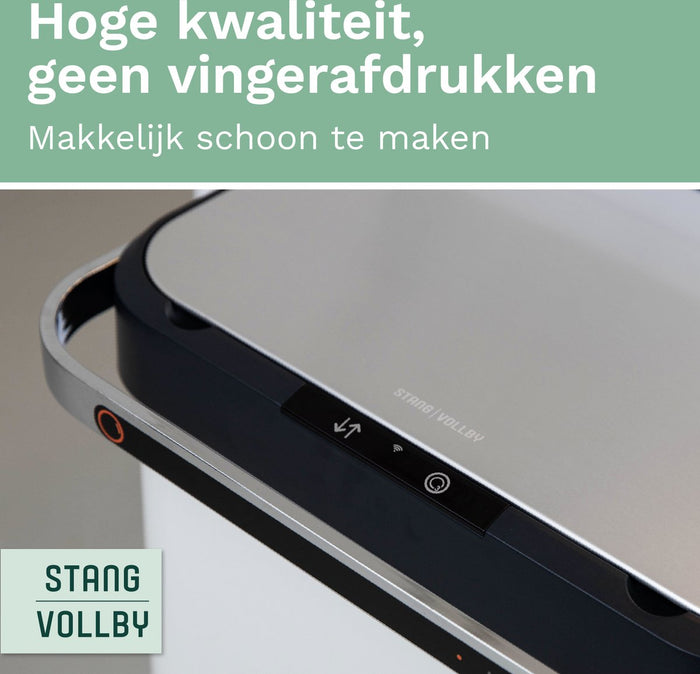 StangVollby Halden prullenbak met sensor - 4 vakken - 50L - Wit