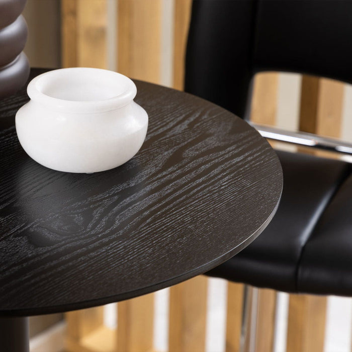 Lisomme Vino houten bartafel zwart - Ø 60 cm