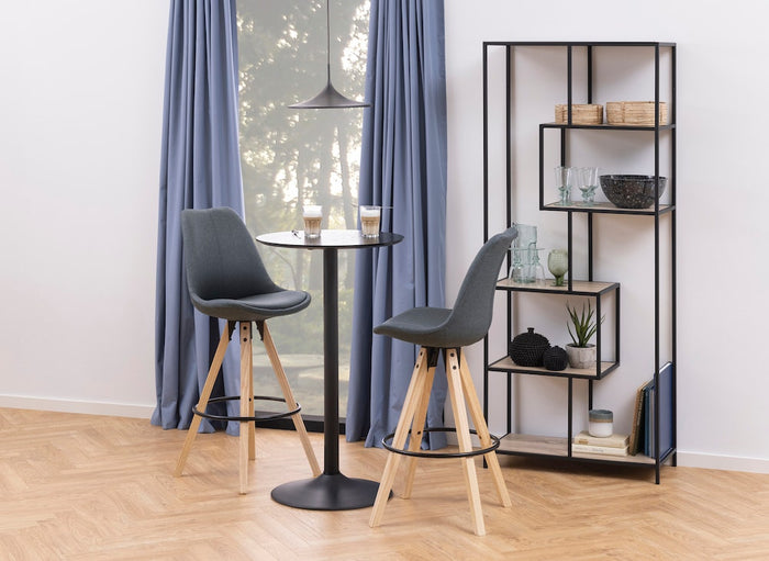 Lisomme Vino houten bartafel zwart - Ø 60 cm