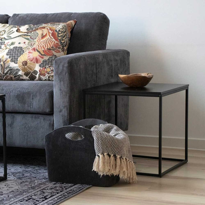 Artichok Karen Vierkante Houten Bijzettafel - Zwart