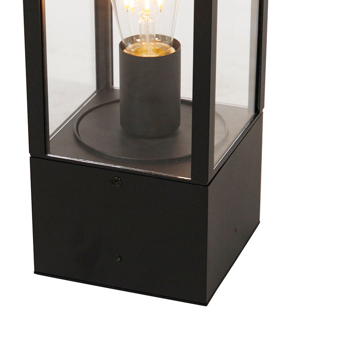 QAZQA Staande buitenlamp zwart 40 cm met grondpin en kabelmof -