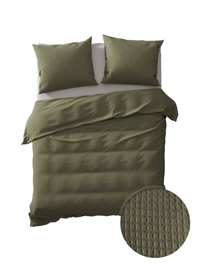 Yellow Dekbedovertrek Katoen Cialda army green